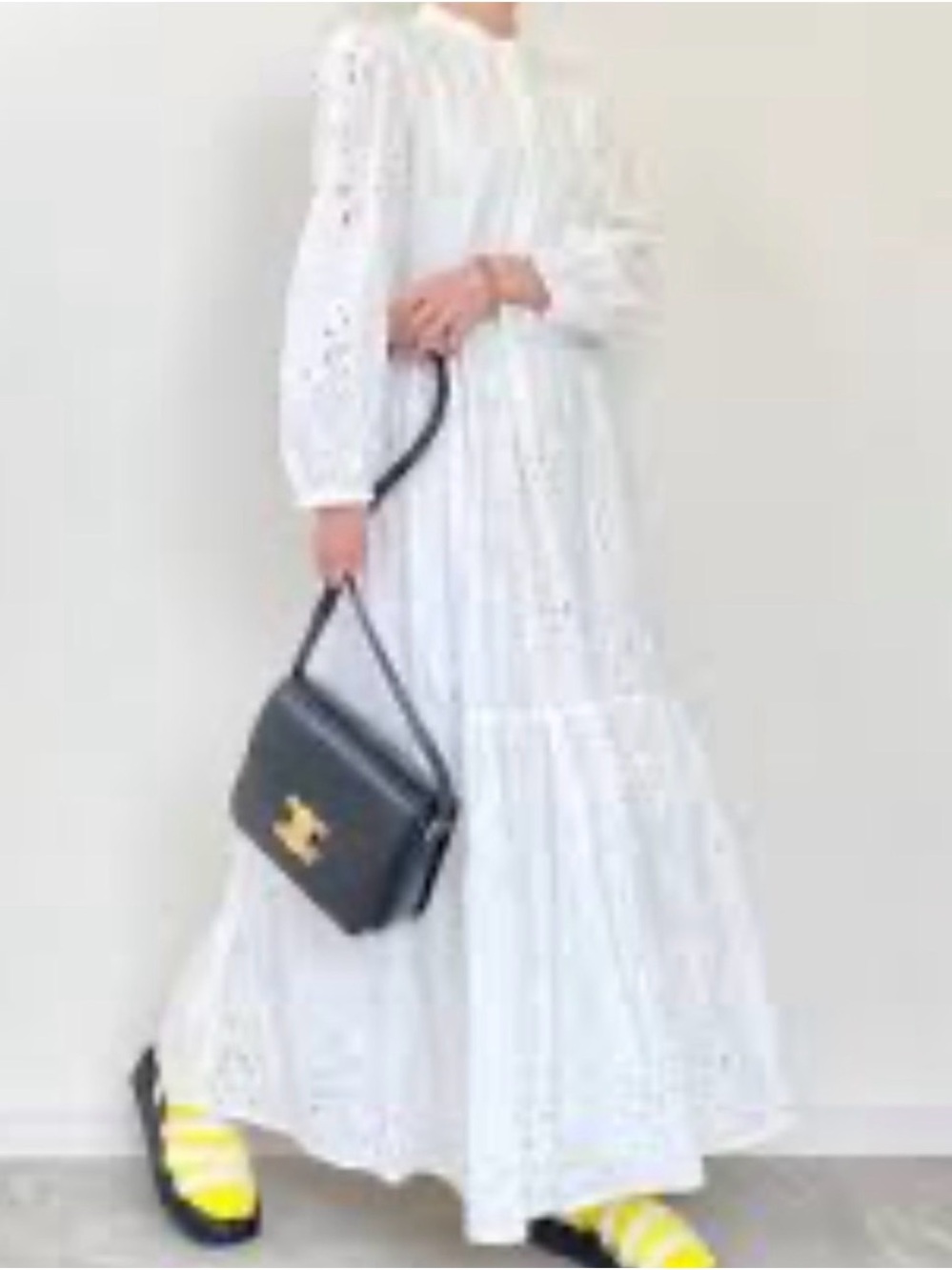 Chic White Eyelet Maxi Dress - Lightweight Tiered Design